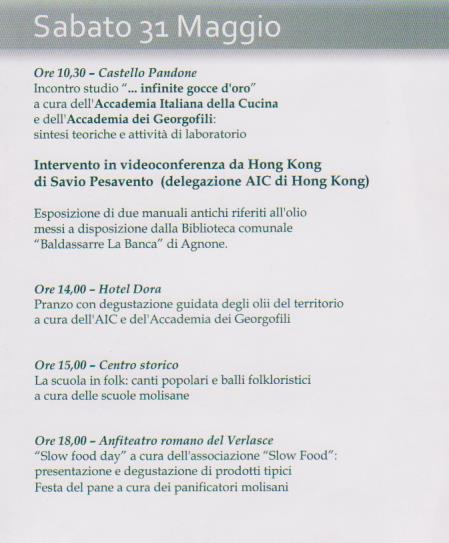 Venafro programma 31 Maggio 2014